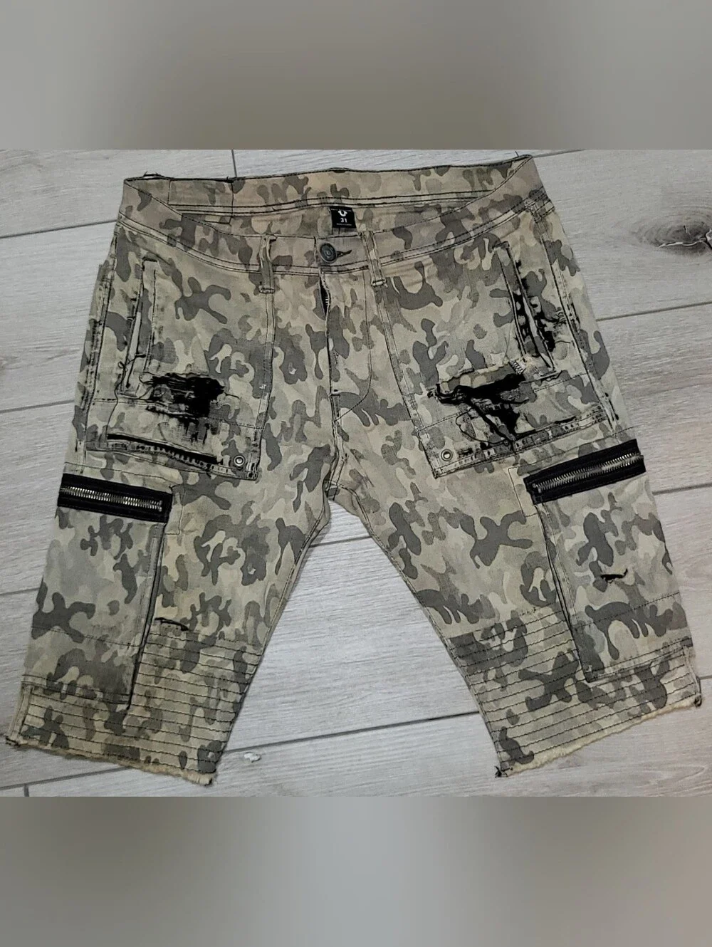 🧲 True Religion Men's Dual-Tone Camo Cargo Pants Combo x2 - (Olive & Khaki)